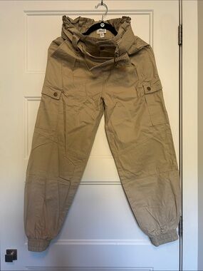 ONLY  Khaki Cargo paper bag Pants